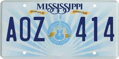 MS license plate AOZ414