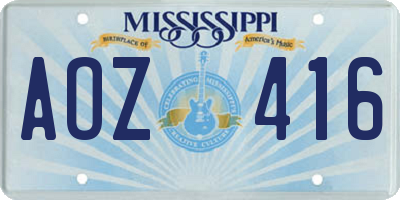MS license plate AOZ416