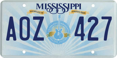 MS license plate AOZ427