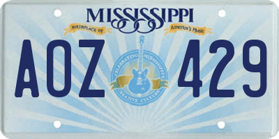 MS license plate AOZ429