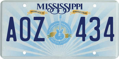 MS license plate AOZ434