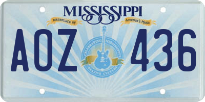 MS license plate AOZ436