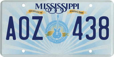 MS license plate AOZ438