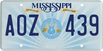 MS license plate AOZ439