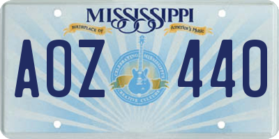 MS license plate AOZ440