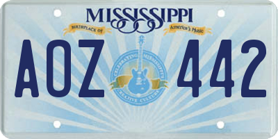 MS license plate AOZ442