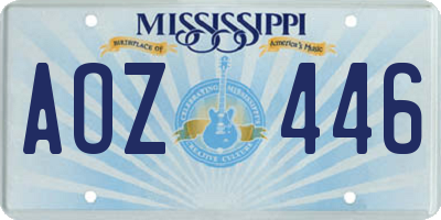 MS license plate AOZ446