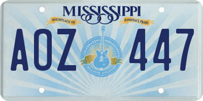 MS license plate AOZ447
