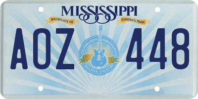 MS license plate AOZ448
