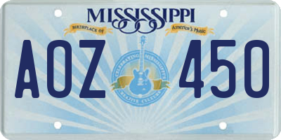 MS license plate AOZ450