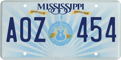 MS license plate AOZ454