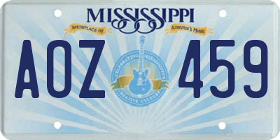 MS license plate AOZ459