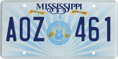 MS license plate AOZ461