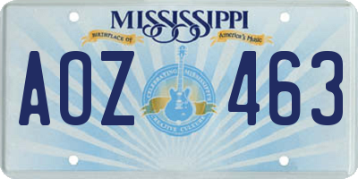 MS license plate AOZ463