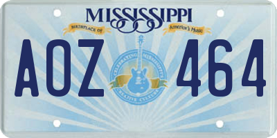 MS license plate AOZ464