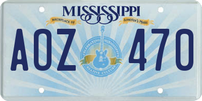 MS license plate AOZ470