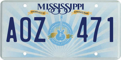 MS license plate AOZ471