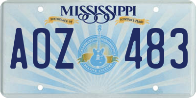 MS license plate AOZ483