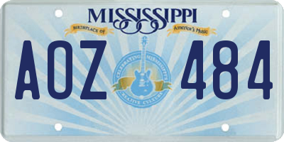 MS license plate AOZ484