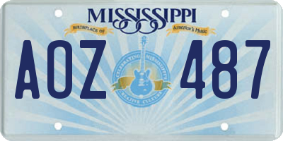 MS license plate AOZ487