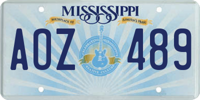 MS license plate AOZ489