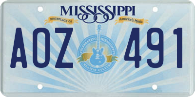 MS license plate AOZ491