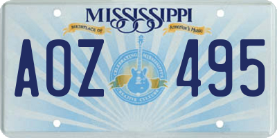 MS license plate AOZ495