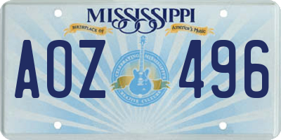 MS license plate AOZ496