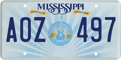 MS license plate AOZ497
