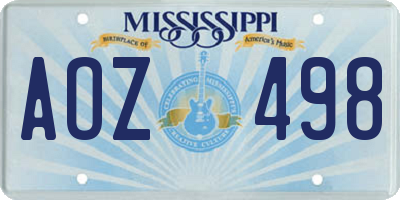 MS license plate AOZ498