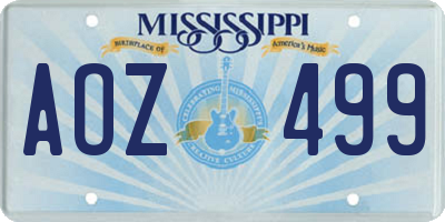 MS license plate AOZ499