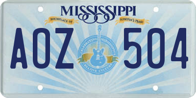 MS license plate AOZ504