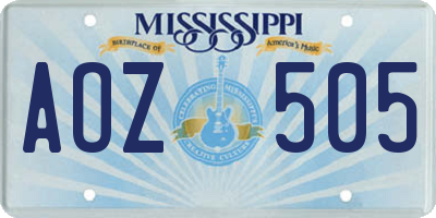 MS license plate AOZ505