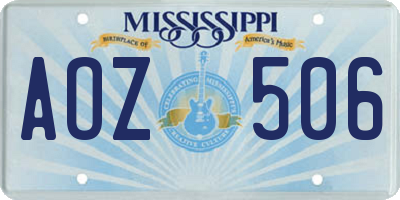 MS license plate AOZ506