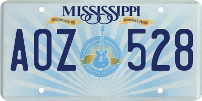 MS license plate AOZ528