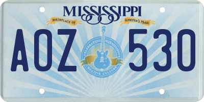 MS license plate AOZ530