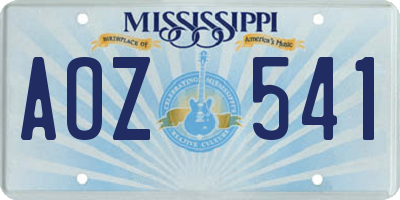 MS license plate AOZ541
