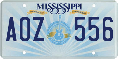 MS license plate AOZ556