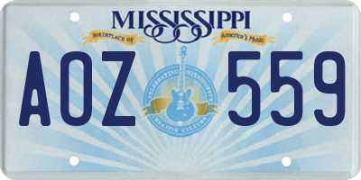 MS license plate AOZ559