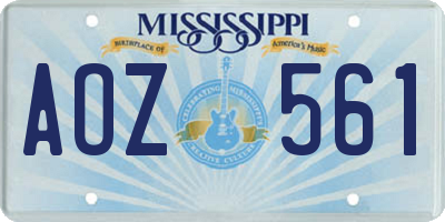 MS license plate AOZ561