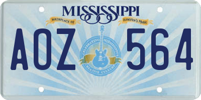 MS license plate AOZ564
