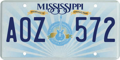MS license plate AOZ572