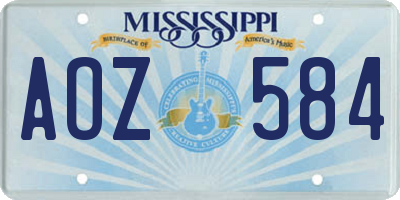MS license plate AOZ584