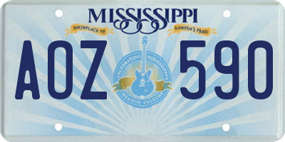 MS license plate AOZ590