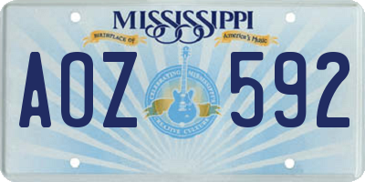 MS license plate AOZ592