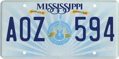 MS license plate AOZ594