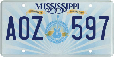 MS license plate AOZ597