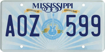 MS license plate AOZ599