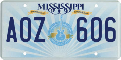MS license plate AOZ606