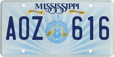 MS license plate AOZ616
